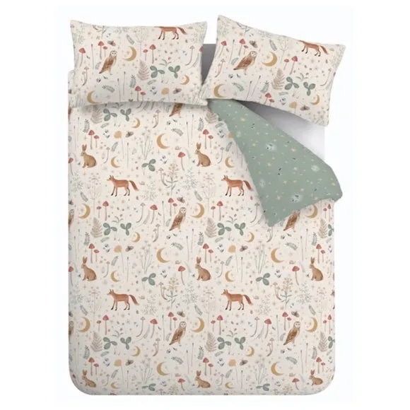 Catherine Lansfield Enchanted Twilight Animals Reversible Duvet Cover & Pillowcase Set 6