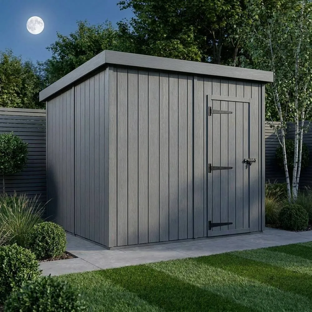 Buttercup Farm 8ft x 9ft Composite Pent Garden Shed Single Door No Windows - Grey 3