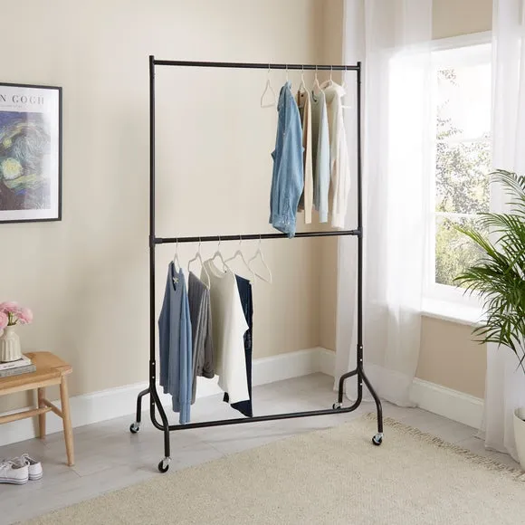 2 Tier Clothes Rail on Wheels
