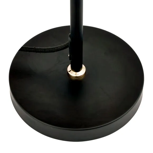 Blair Smoke Glass Ball and Black Metal Table Lamp 5