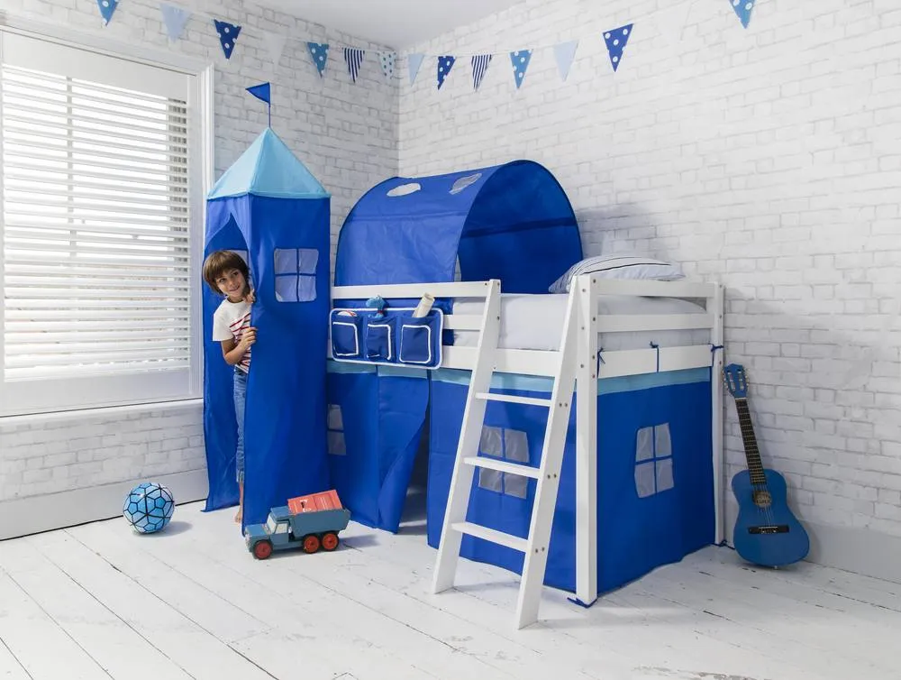 Nöa and Nani Moro Cabin Bed Midsleeper with Blue NW Package in White 6