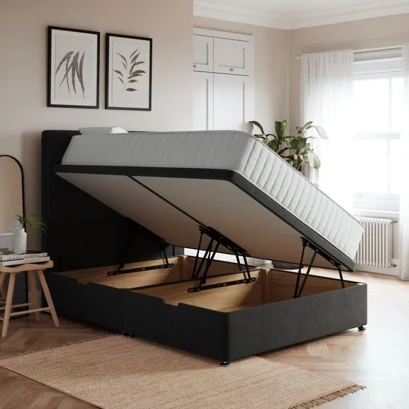 Luxury Side Ottoman Bed Frame, Tweed 2
