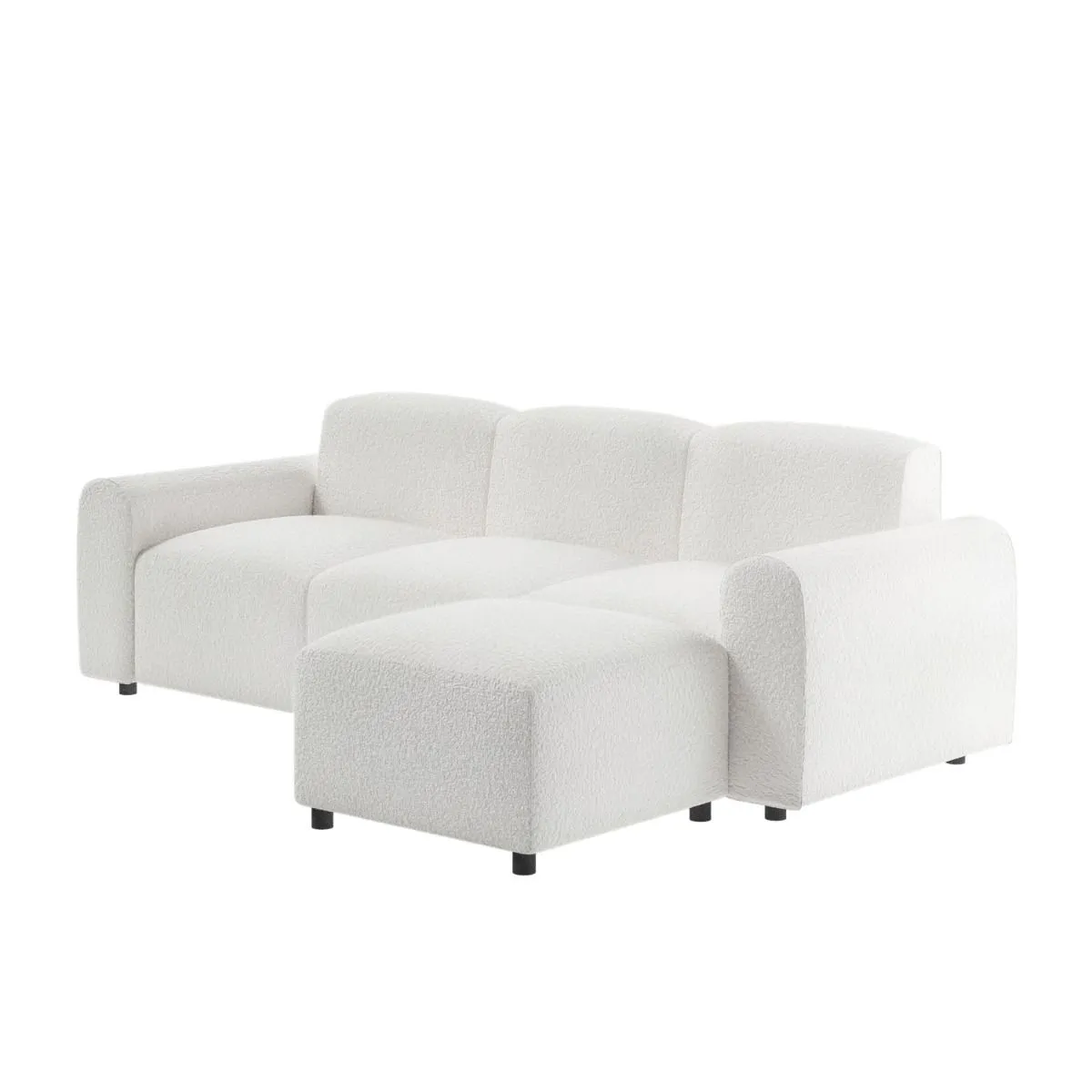 Flair Manon Boucle 3 Seater Corner Sofa in Cream 5