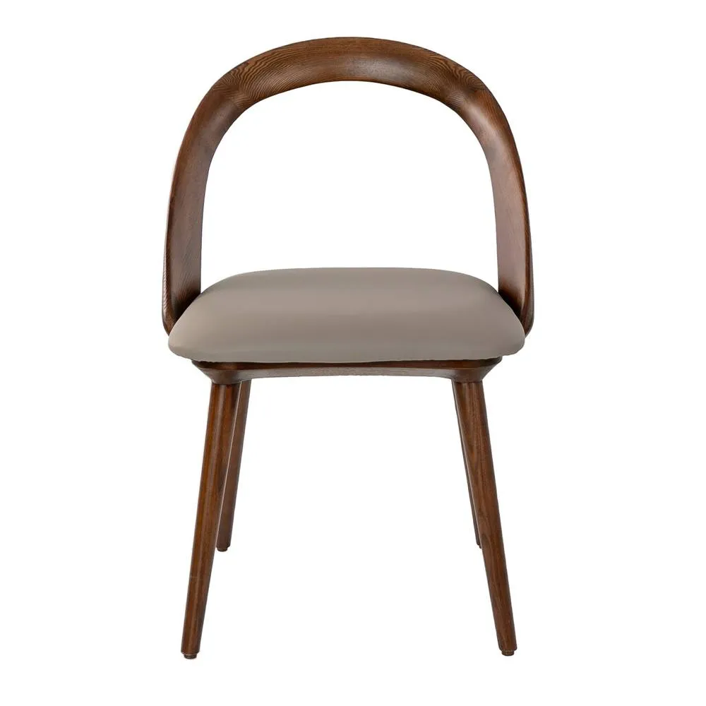 Angel Cerda Walnut & Mink Leatherette Dining Chair, 53x59x78 cm 2