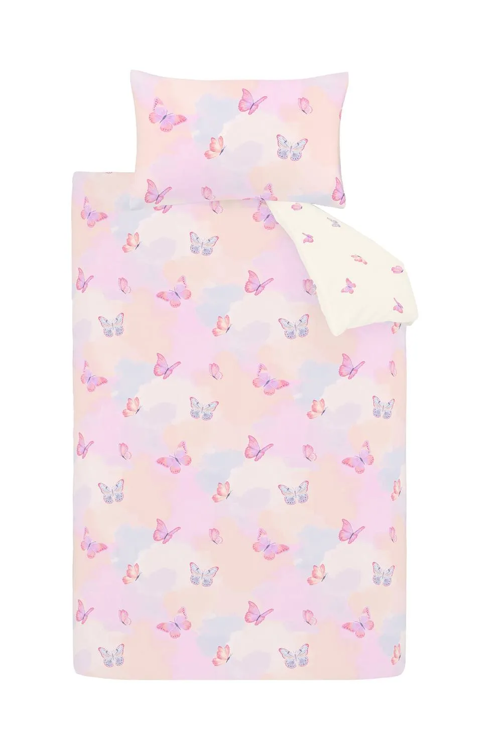 Catherine Lansfield Ombre Butterflies Reversible Duvet Cover Set in Pink 5