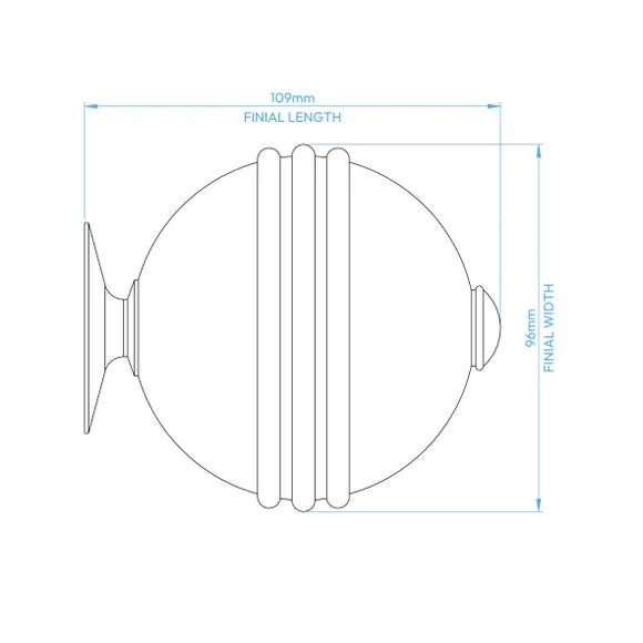 Traditional Ball Fixed Metal Curtain Pole with Rings 6