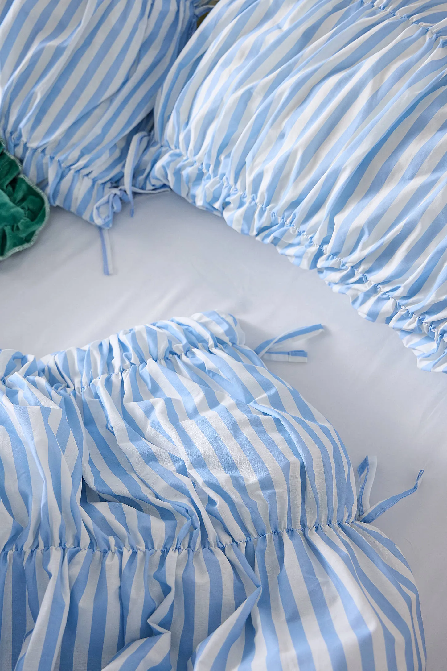 Cinched Stripe Duvet Set - Blue 3