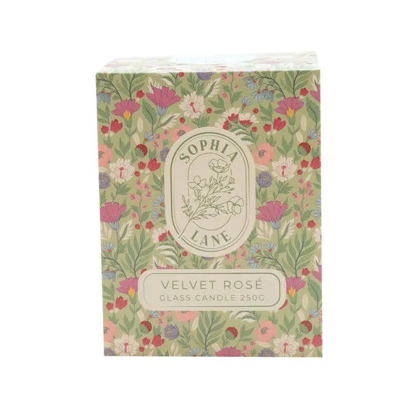 Sophia Lane Velvet Rose Floral Candle 6