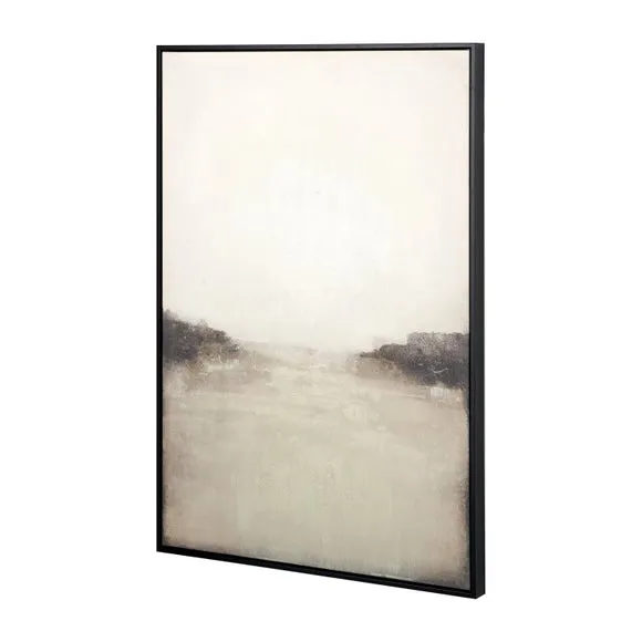 Grey and White Abstract Framed Canvas 2