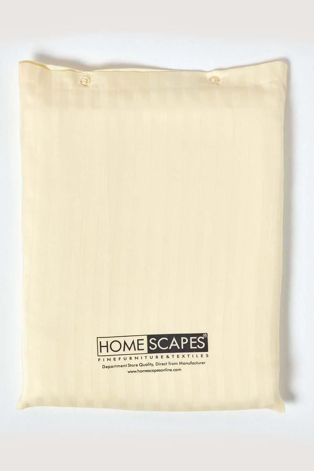 Homescapes Egyptian Cotton Satin Stripe Fitted Sheet 12 inch 330 Thread Count in Yellow 5