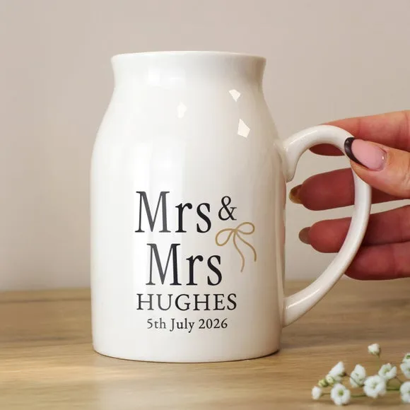 Personalised Mr and Mrs Couples Jug Vase 2