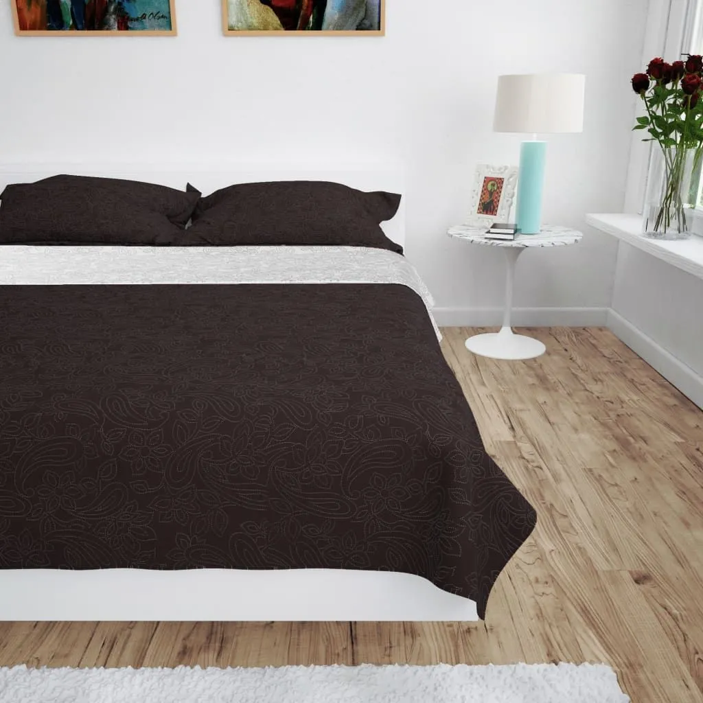 Berkfield Home Double-sided Quilted Bedspread 220x240 cm Cream & Brown