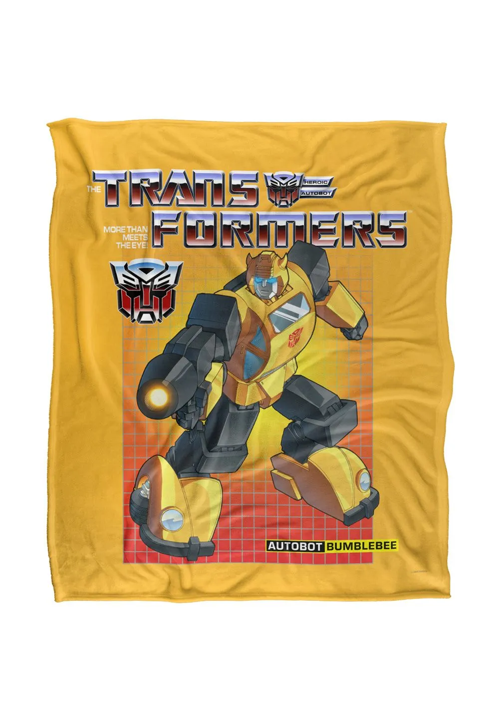Hasbro Transformers Bumblebee Silky Touch Super Soft Throw Blanket 152x127cm in White