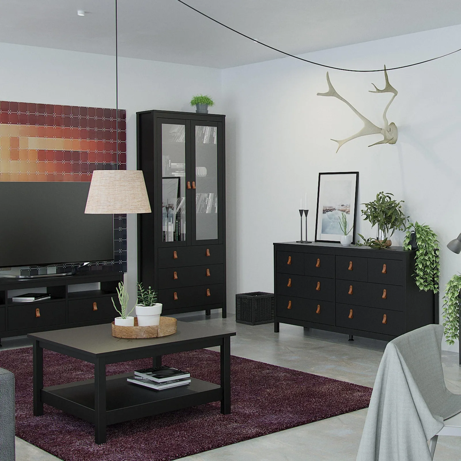 Furniture To Go Barcelona Double Dresser 4+4 Drawers in Black 5