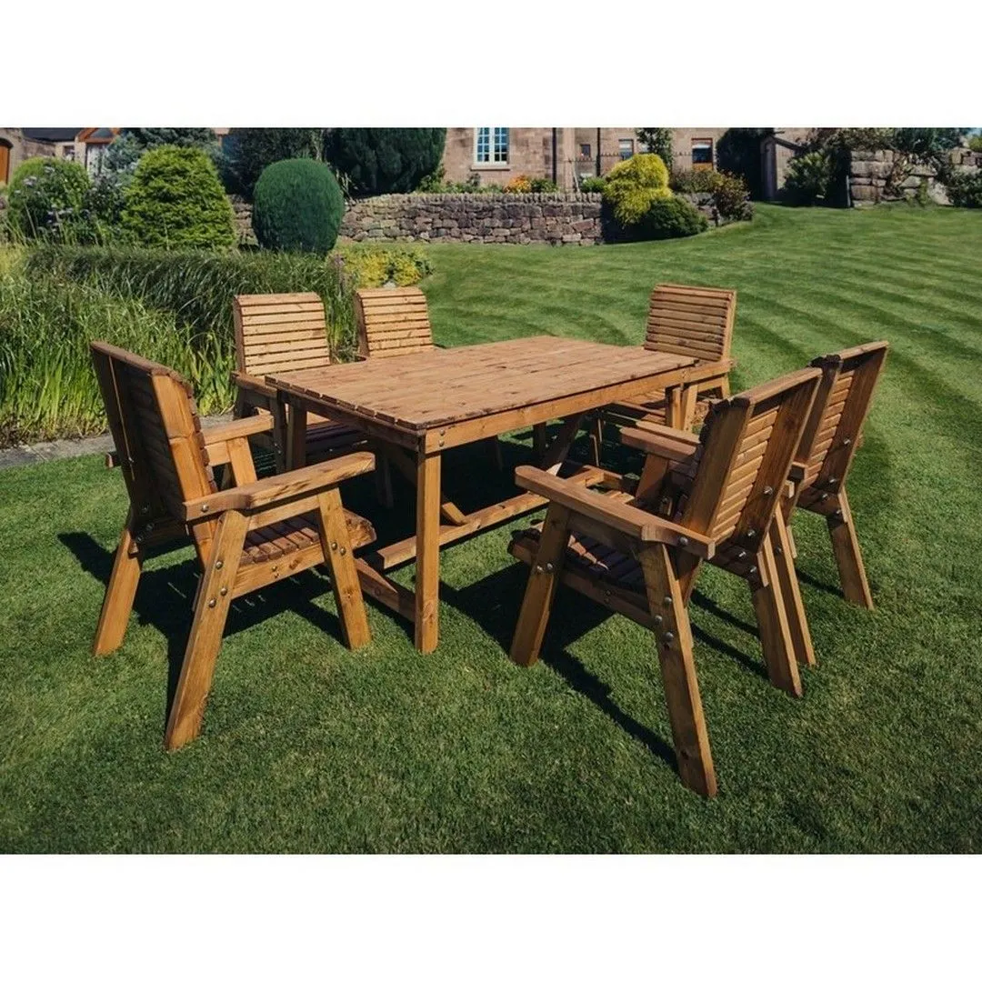 Churnet Valley Garden Furniture Ltd Valley 6 Seater 6XC Set - Min. Assembly Required - Set of Cushions Inc in Brown