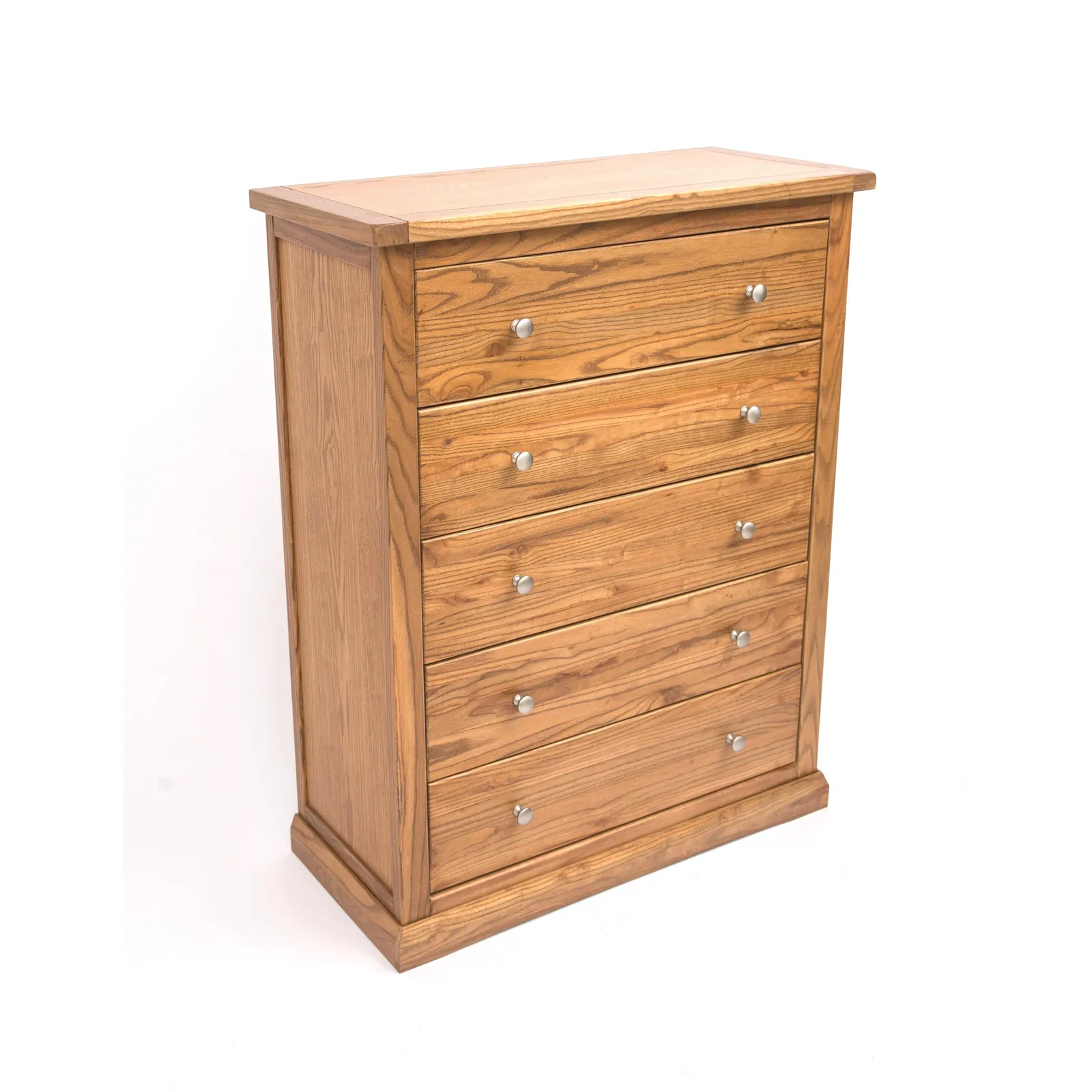 Cabinet Bits Salerno 5 Drawer Chest of Drawers Chrome Knob in Natural 3