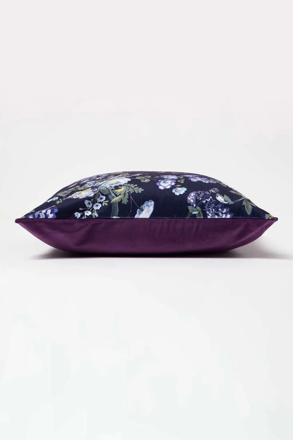 Homescapes Floral Midnight Garden Purple Filled Velvet Cushion 46 x 46 cm 4