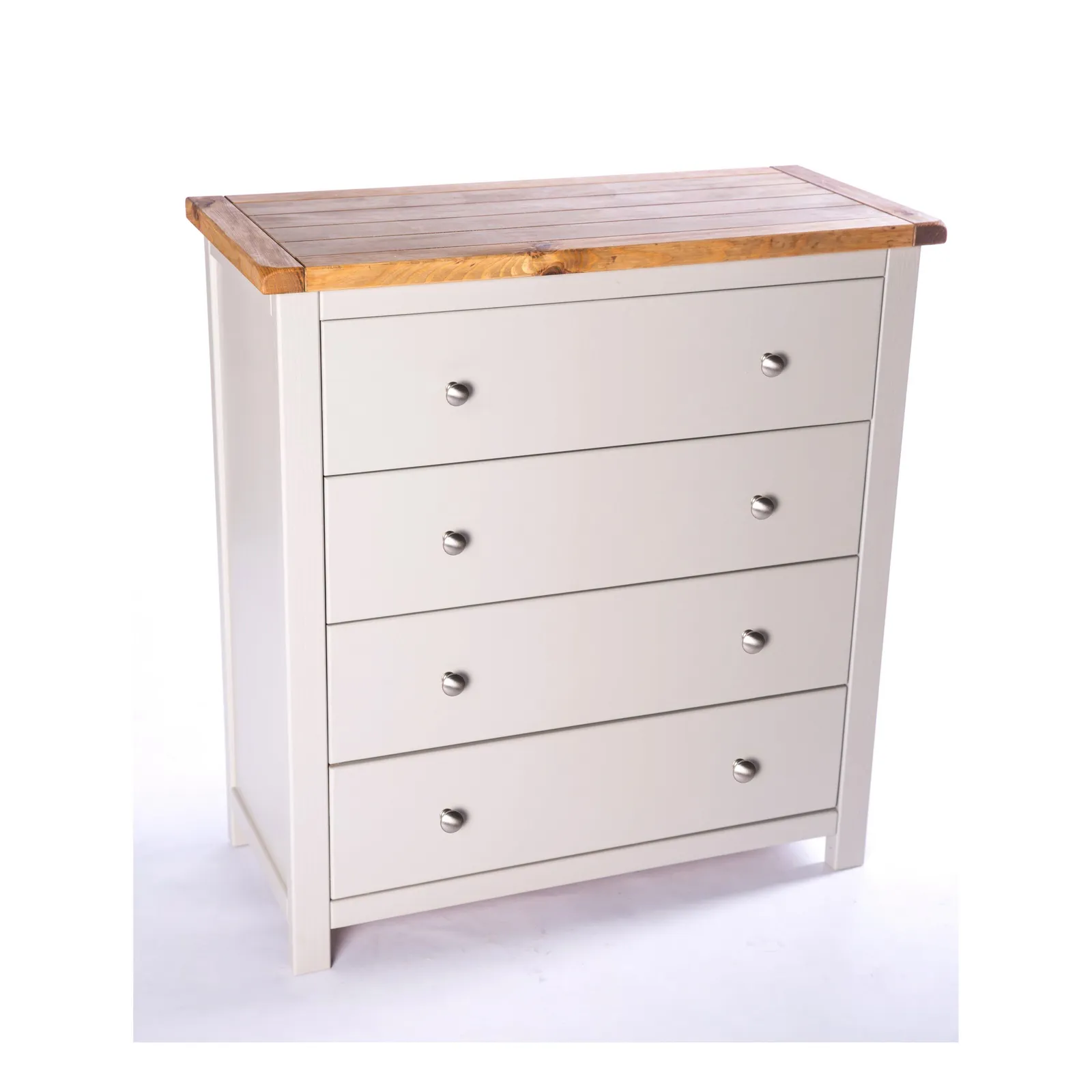 Cabinet Bits Argenta 4 Drawer Chest of Drawers Chrome Knob in Light Grey 3