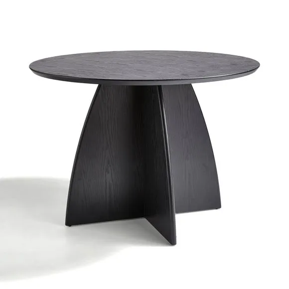 Effy 4 Seater Round Dining Table, Wood Effect 4