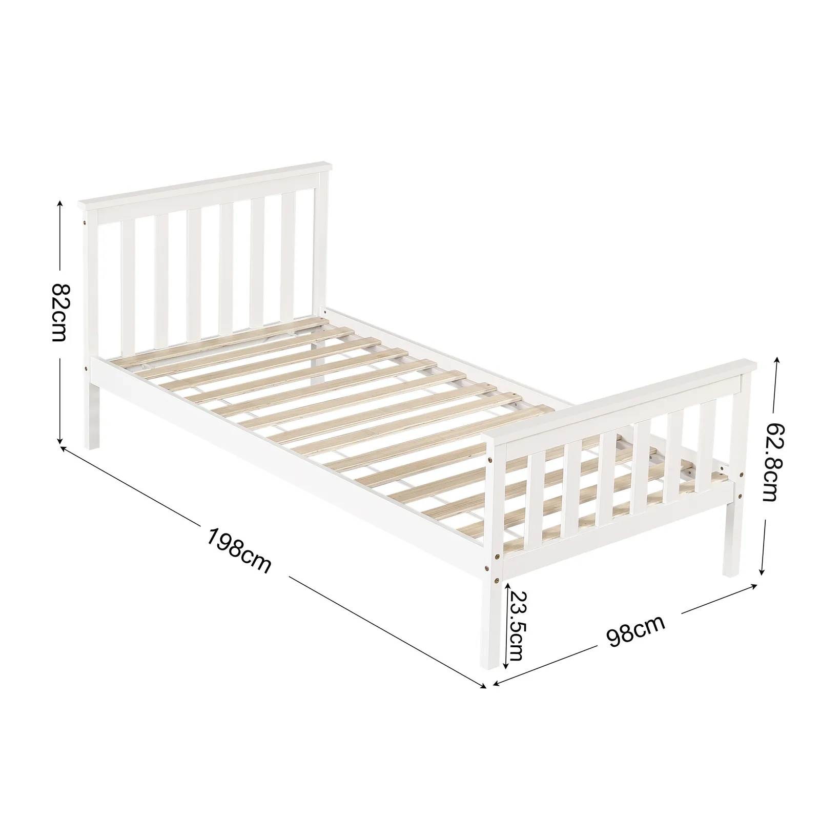 Comfy Living Ltd Modern Wooden Bed Frame in White 2