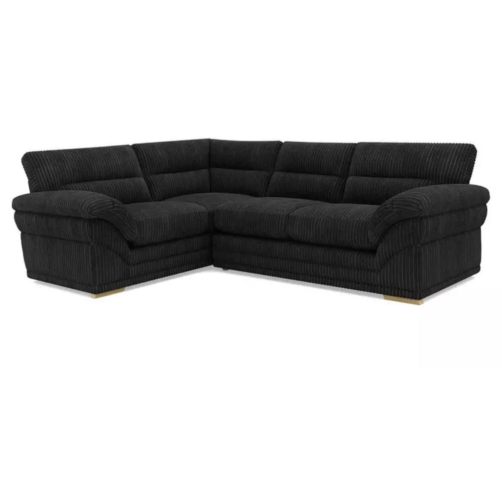 Bliss Furniture Amalfi Claude Right Hand 2 Piece Corner Sofa in Black