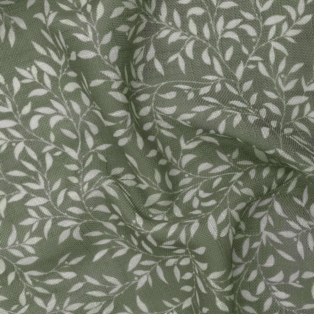 Yard Perrie Leaf Sheer Woven Tab Top Curtain Panel in Green 6