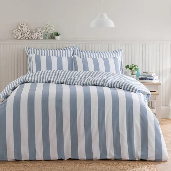 Kent Broad Stripe 100% Cotton Duvet Cover & Pillowcase Set