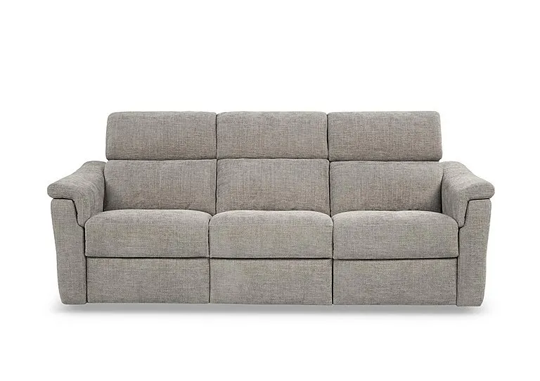 Bella 3 Seater 3 Cushion Fabric Recliner Sofa with Headrests and Power Lumbar
