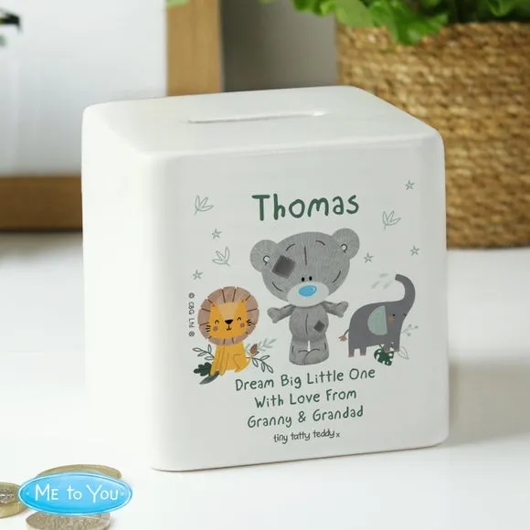 Personalised Tiny Tatty Teddy Jungle Animals Money Box 4