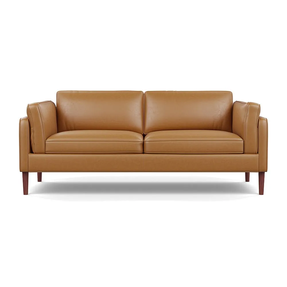 Heal's Sonno 3 Seater Daino Leather Parchment Walnut Feet 1