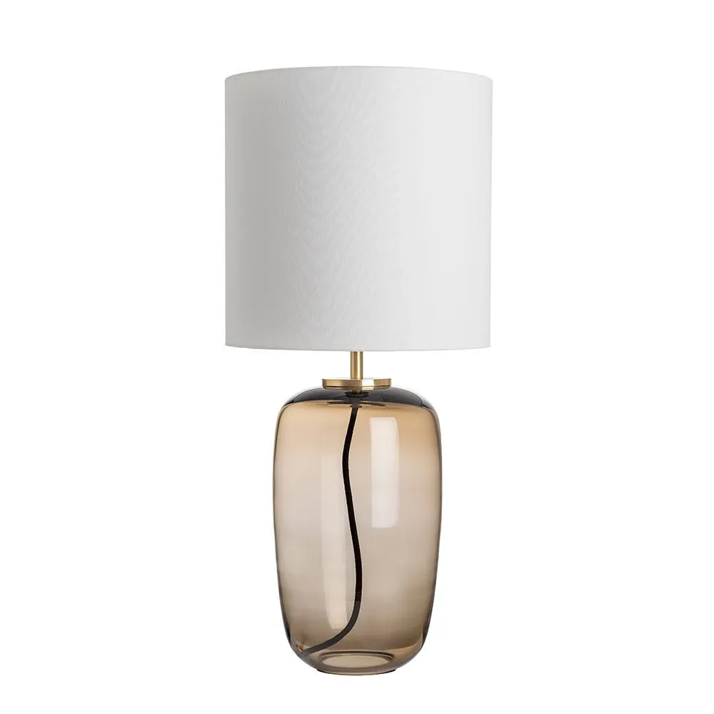 Hadeland Glassverk Vega Table Lamp Cocoa & Brass with White Shade 2