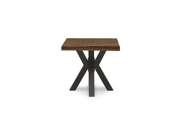 Terra Straight Edge Lamp Table with Metal Star Base - Desert