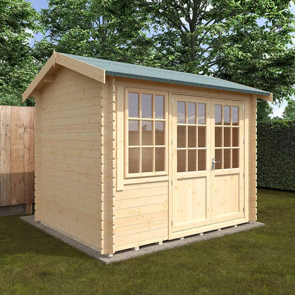 Buttercup Farm 10x8 The Henley 28mm Cabin - L295 x W235 x H262.3 cm in Natural 2