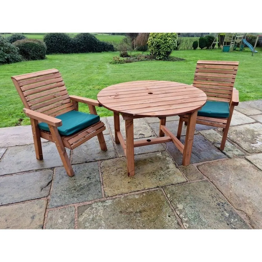 Churnet Valley Garden Furniture Ltd Valley 2 Seat Round Set 2XC - Timber - Minimal Assembly Required in Brown 3