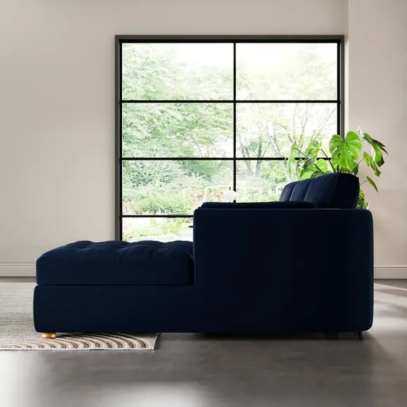 Zoe II Velvet Corner Chaise Sofa 3