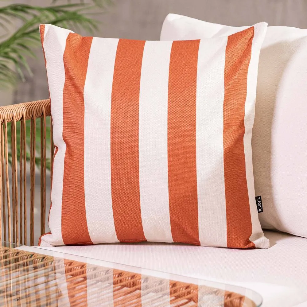 icon Cushion 43x43 Kyoto Fabric, Stripe, Terracotta