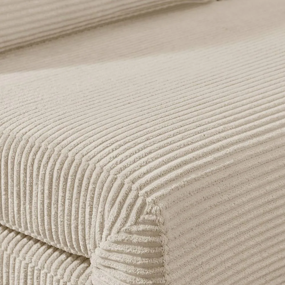 FurnitureboxUK Bobby Cream Jumbo Corduroy Single Folding Sofa Bed Chair 4