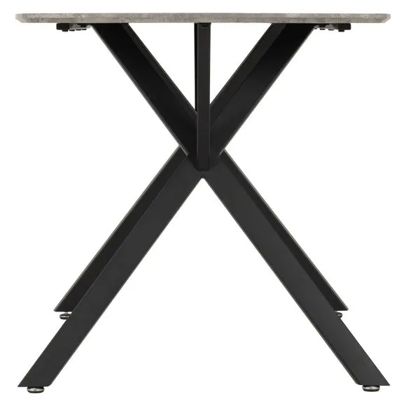 Athens Concrete Grey Rectangle Dining Table with 4 Avery Dining Chairs 4