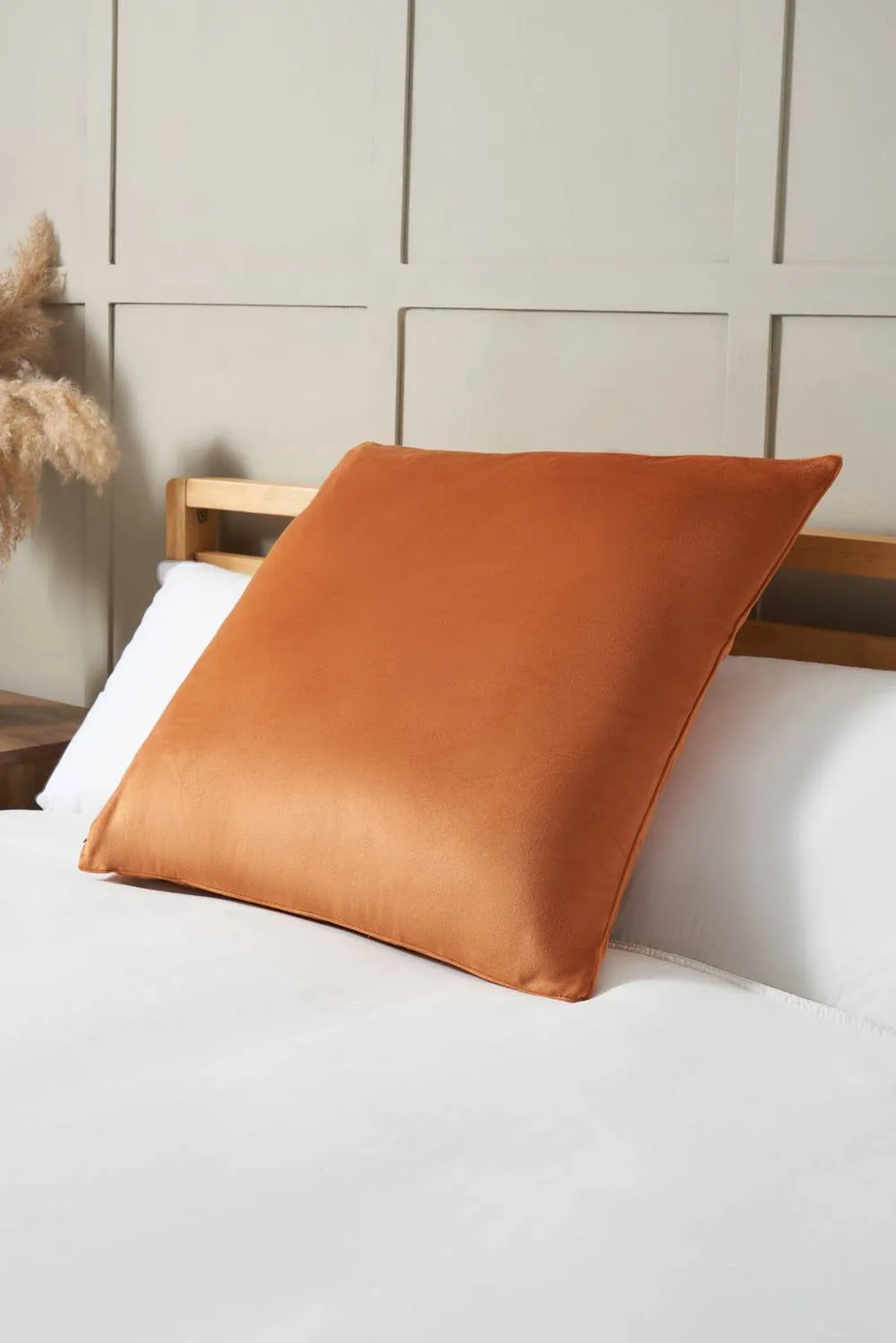 BHS Large Velour Piped Cushion in Orange 1