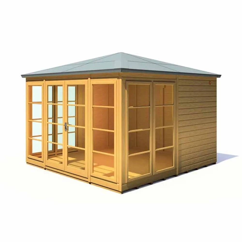 Shires Palatina 10 x 10 Feet Summerhouse - L316.9 x W316.9 x H249.4 cm in Light Brown 4