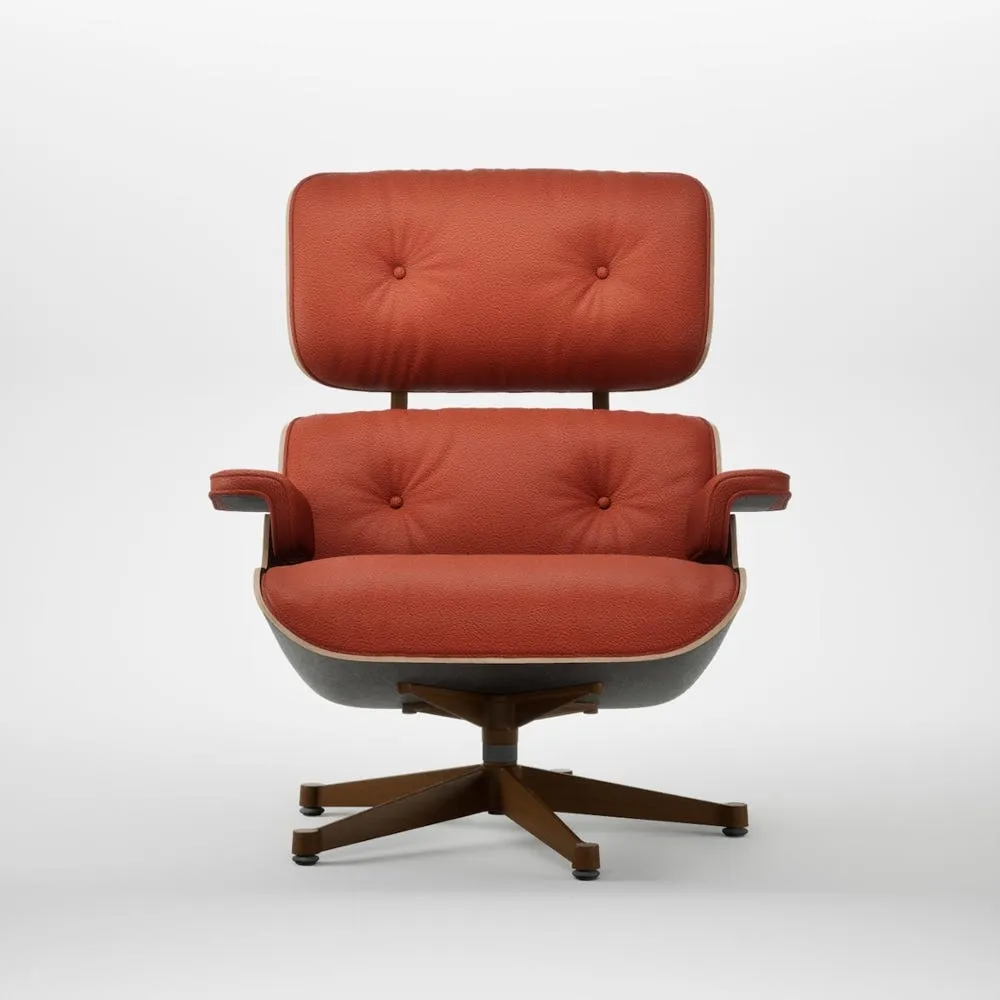 Eames Lounge Chair Cherry Natural Contemporary L50 22 Red Stone Black Base 04 2