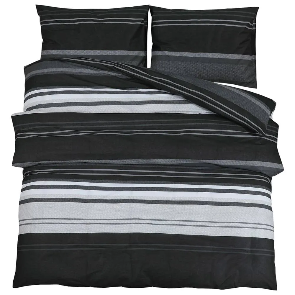 Berkfield Home Duvet Cover Set Black & White 220x240 cm Cotton