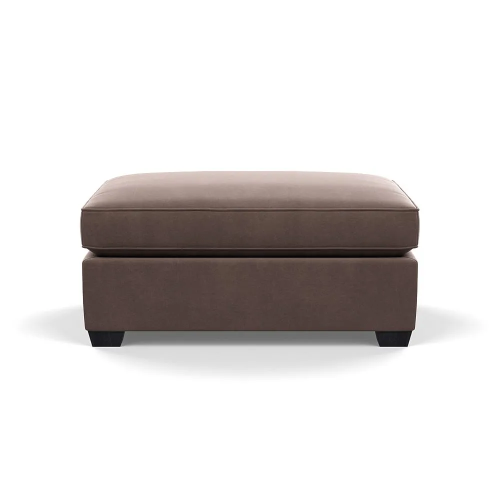 Heal's Torino Footstool Smart Velvet Mouse Black Feet