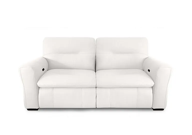 Restore 3 Seater Leather Power Recliner Sofa with Power Headrests - Star White