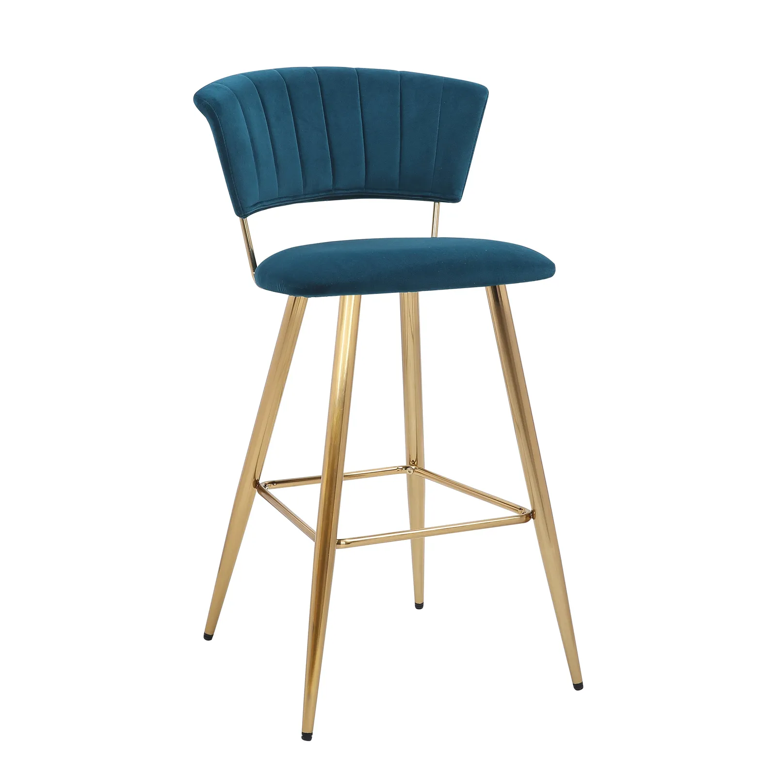 Kendall Velvet Bar Stool Blue