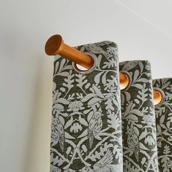 End Cap Stud Wood Curtain Pole Kit 2