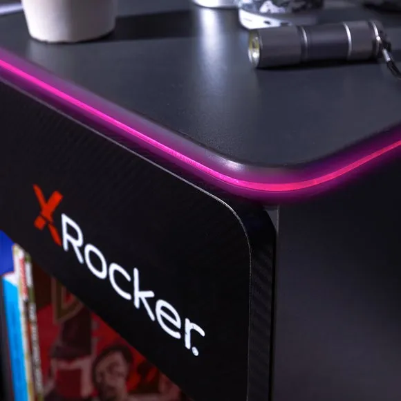 X Rocker Carbon Tek Bedside Table with Wireless Charging and Neo Fibre LED 5