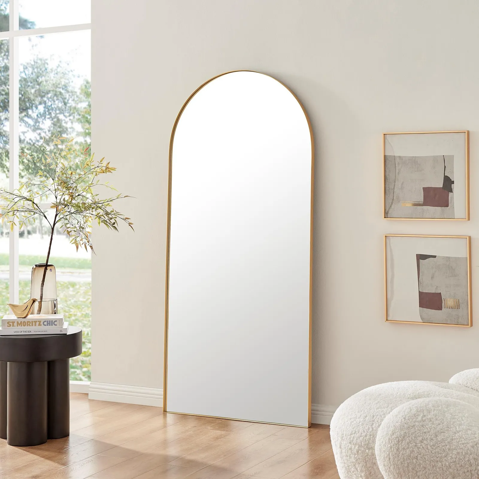 FurnitureboxUK Ottilie Large Full Length Arch Decorative Wall Mirror in Gold 2