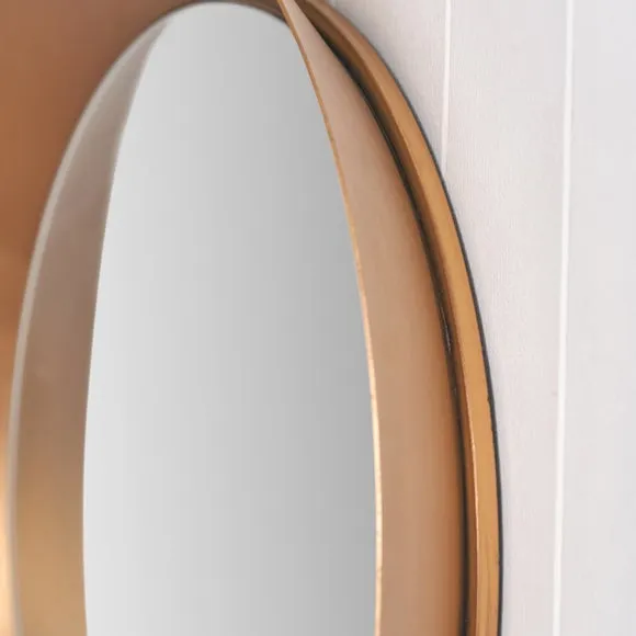 Angled Metal Frame Round Wall Mirror 3
