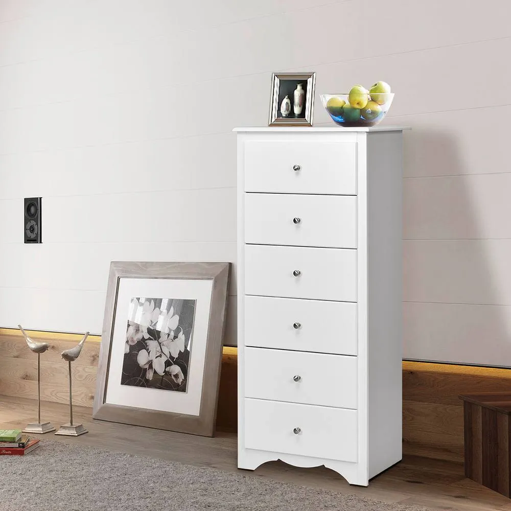 Costway Chest of Drawers Freestanding Storage Cabinet Classic Clothes Organizer White 5